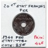 20 centimes état Français 1944 fer TTB+, France pièce de monnaie