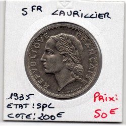 5 francs Lavrillier 1935 Spl, France pièce de monnaie