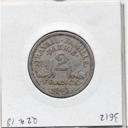 2 francs Francisque Bazor 1943 B Beaumont TB, France pièce de monnaie