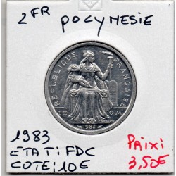Polynésie Française 2 Francs 1984 FDC, Lec 33 pièce de monnaie