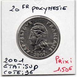 Polynésie Française 20 Francs 2001 Sup, Lec 106f pièce de monnaie