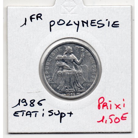 Polynésie Française 1 Franc 1986 Sup+, Lec 14 pièce de monnaie