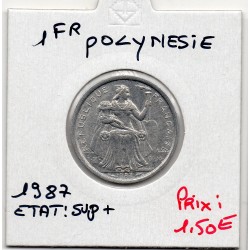 Polynésie Française 1 Franc 1987 Sup+, Lec 15 pièce de monnaie