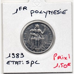 Polynésie Française 1 Franc 1983 Spl, Lec 11 pièce de monnaie