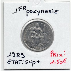 Polynésie Française 1 Franc 1989 Sup+, Lec 16 pièce de monnaie