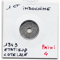 Indochine 1 cent 1943 sup, Lec 110 pièce de monnaie