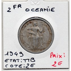 Océanie 2 Francs 1949 TTB, Lec 21 pièce de monnaie