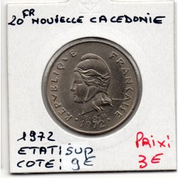 Nouvelle Calédonie 20 Francs 1972 Sup, Lec 106 pièce de monnaie