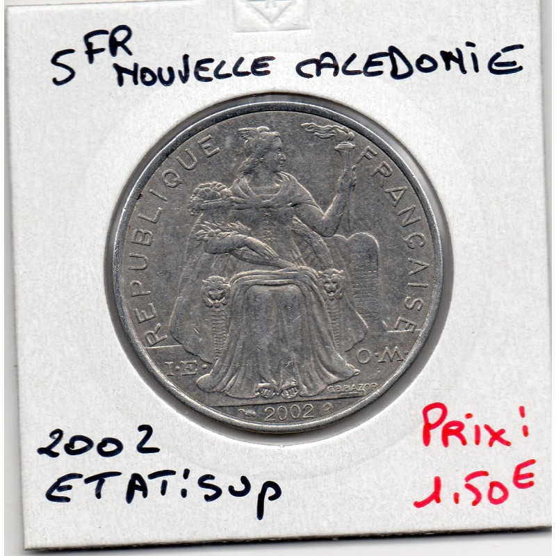 Nouvelle Calédonie 5 Francs 2002 Sup, Lec 68g pièce de monnaie