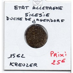 Silésie Duché de Jagendorf 1 kreuzer 1562 TB pièce de monnaie