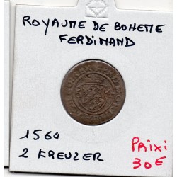 Bohême Ferdinand 1er 2 kreuzer 1564 TTB pièce de monnaie