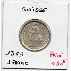 Suisse 1 franc 1963 Sup, KM 24 pièce de monnaie