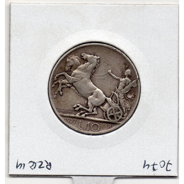 Italie 10 Lire 1927 TTB, fert** KM 68 pièce de monnaie