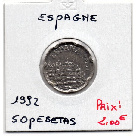 Espagne 50 pesetas 1992 Spl, KM 906 pièce de monnaie