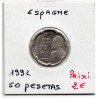 Espagne 50 pesetas 1992 Spl, KM 907 pièce de monnaie