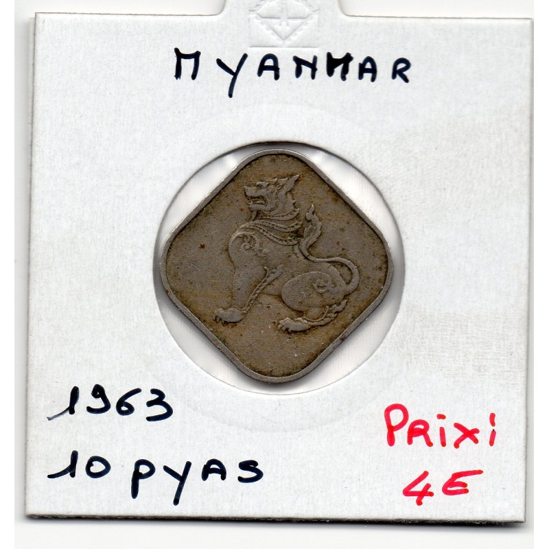 Myanmar 10 pyas 1963 TTB, KM 34 pièce de monnaie