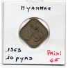Myanmar 10 pyas 1963 TTB, KM 34 pièce de monnaie