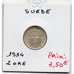 Suède 25 Ore 1934 Sup, KM 785 pièce de monnaie