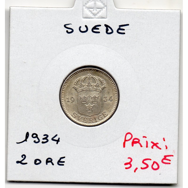 Suède 25 Ore 1934 Sup, KM 785 pièce de monnaie
