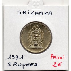 Sri Lanka 5 rupees 1991 Sup, KM 148 pièce de monnaie