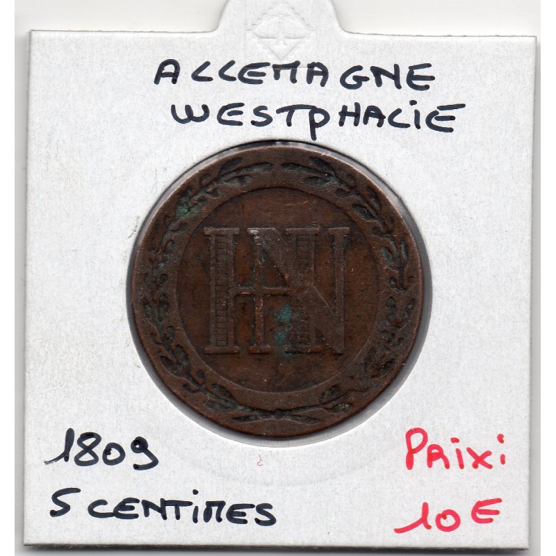 Westphalie Jérome Napoléon 5 centimes 1809 C TB KM 94 pièce de monnaie