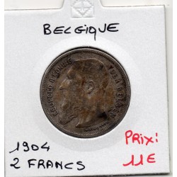 Belgique 2 Francs 1904 en Flamand TTB, KM 75 pièce de monnaie