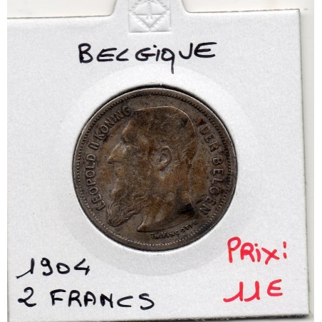 Belgique 2 Francs 1904 en Flamand TTB, KM 75 pièce de monnaie