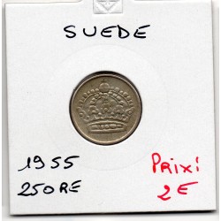 Suède 25 Ore 1955 Sup, KM 824 pièce de monnaie
