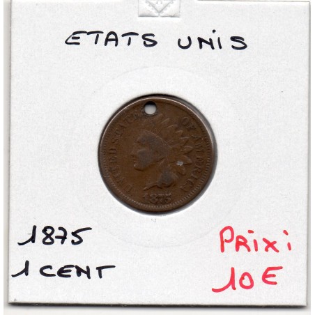 Etats Unis 1 cent 1875 TB, KM 90a pièce de monnaie