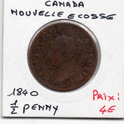 Nouvelle Ecosse jeton 1/2 penny 1840 B, pièce de monnaie