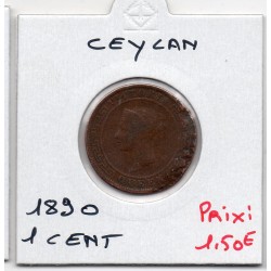 Ceylan 1 cent 1890 B, KM 92 pièce de monnaie