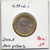 Chili 100 pesos 2001 Sup, KM 236 pièce de monnaie