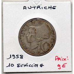 Autriche 10 Schilling 1958 TTB+, KM 2882 pièce de monnaie