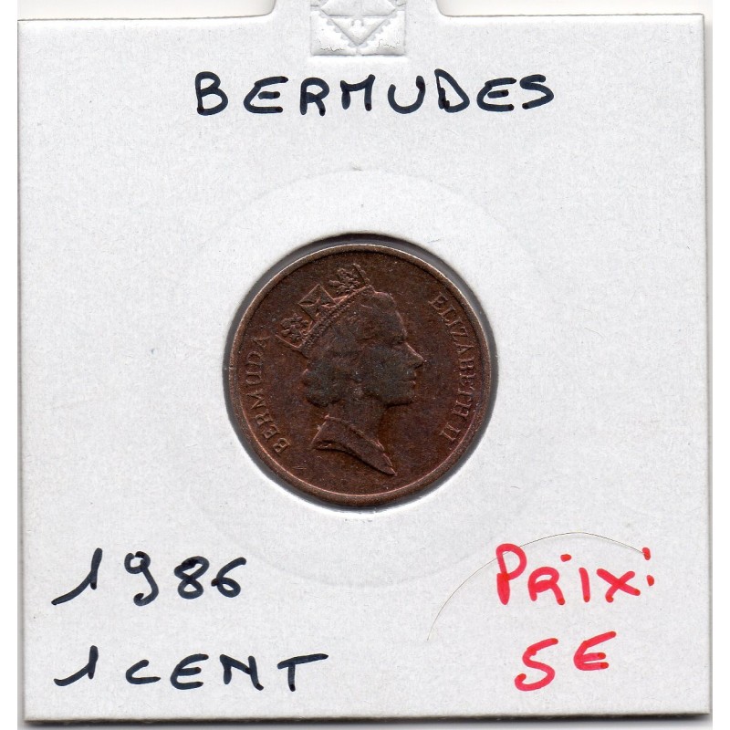 Bermudes 1 cent 1986 Sup, KM 44 pièce de monnaie