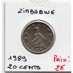 Zimbabwe 20 cents 1989 Sup, KM 4 pièces de monnaie