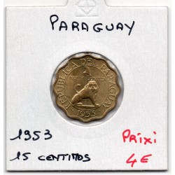 Paraguay 15 centimos 1953 Spl, KM 26 pièce de monnaie