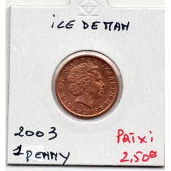 ile de Man 1 penny 2003 FDC, KM 1036 pièce de monnaie