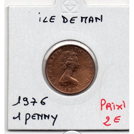 ile de Man 1 penny 1976 Spl, KM 33 pièce de monnaie