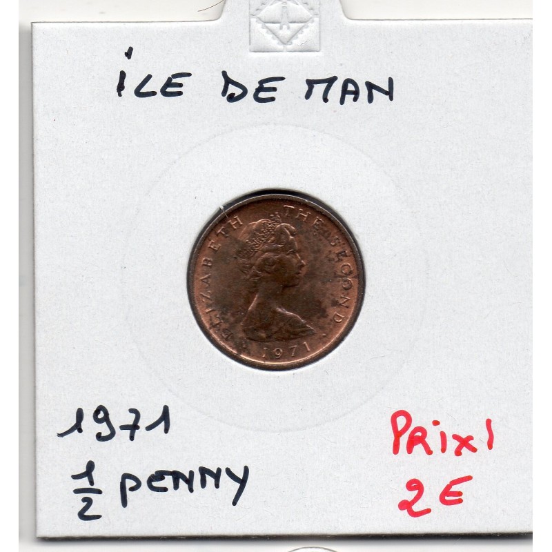 ile de Man 1/2 penny 1971 Sup, KM 19 pièce de monnaie