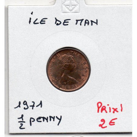 ile de Man 1/2 penny 1971 Sup, KM 19 pièce de monnaie