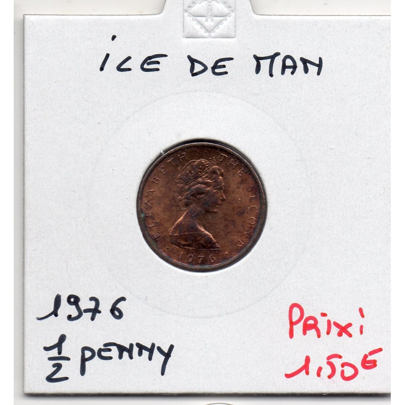 ile de Man 1/2 penny 1976 Sup, KM 32 pièce de monnaie