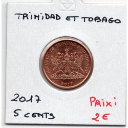 Trinité et Tobago 5 cents 2017 Spl, KM 30 pièce de monnaie