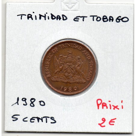 Trinité et Tobago 5 cents 1980 Sup, KM 30 pièce de monnaie