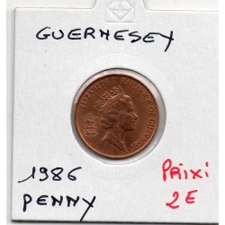 Guernesey 1 penny 1986 Spl, KM 40 pièce de monnaie