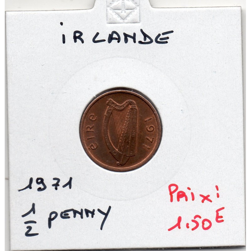 Irlande 1/2 penny 1971 Sup+, KM 19 pièce de monnaie