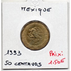 Mexique 50 centavos 1993 Sup, KM 549 pièce de monnaie