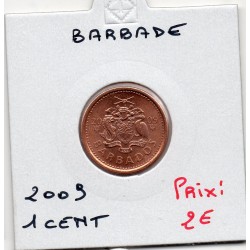 Barbade 1 cent 2009 Spl, KM 10b pièce de monnaie
