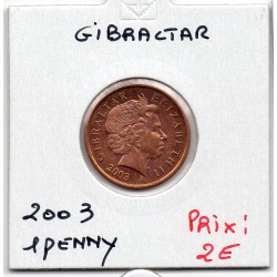 Gibraltar 1 penny 2003 Spl, KM 773 pièce de monnaie