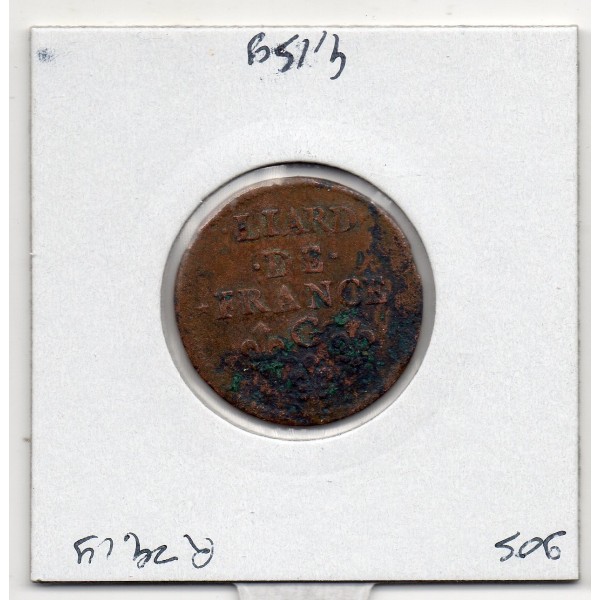 Liard de France 1655 G Montreuil TTB+ Louis XIV pièce de monnaie royale