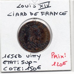 Liard de France 1656 D Vimy Sup- Louis XIV pièce de monnaie royale